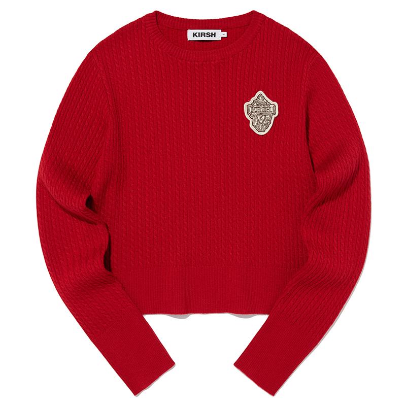 KIRSH Emblem Wappen Round Neck Knit [Red]