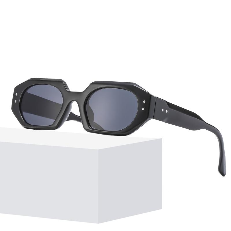 Protective Glasses Retro Irregular Polygonal Sunglasses Contrast Colors Versatile Outdoor Sunglasses Wide Legs Anti UV Glasses