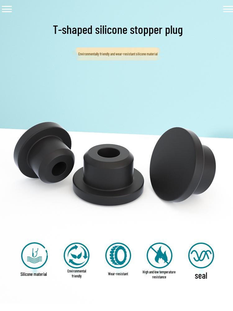 Silicone Rubber T-Plug: Soft, Round, Waterproof, High-Temp Resistant Sealing Stopper