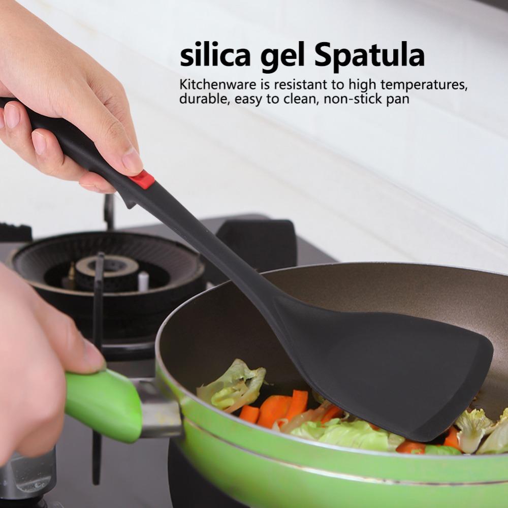 Silicone Silicone Spatula Black Long Handle Spatula Practical Kitchen Spatula Baking