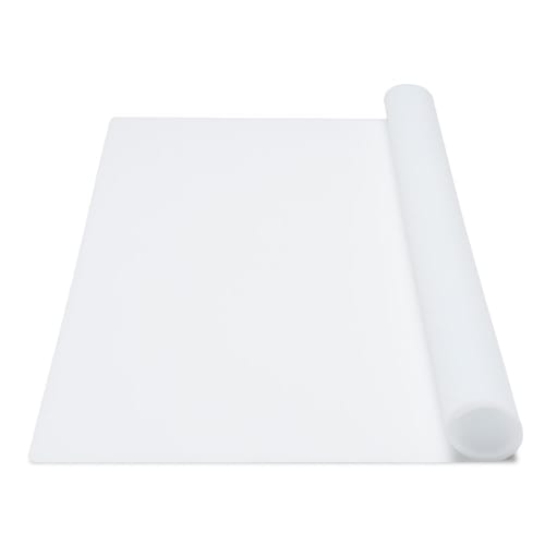 R Silicone Countertop Protector Mat, Antibacterial, Milky White (Semi-Transparent), 60 x 80 cm, 2 mm Thick, Kitchen, Scratch and Stain Resistant, Heat