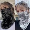 Летняя солнцезащитная маска для лица, шейный бафф-шарф, защита от солнца, УФ-лучей, ветра, шифоновый шарф, пылезащитный, для езды на велосипеде, мотоцикле, бега, с креплениями за уши