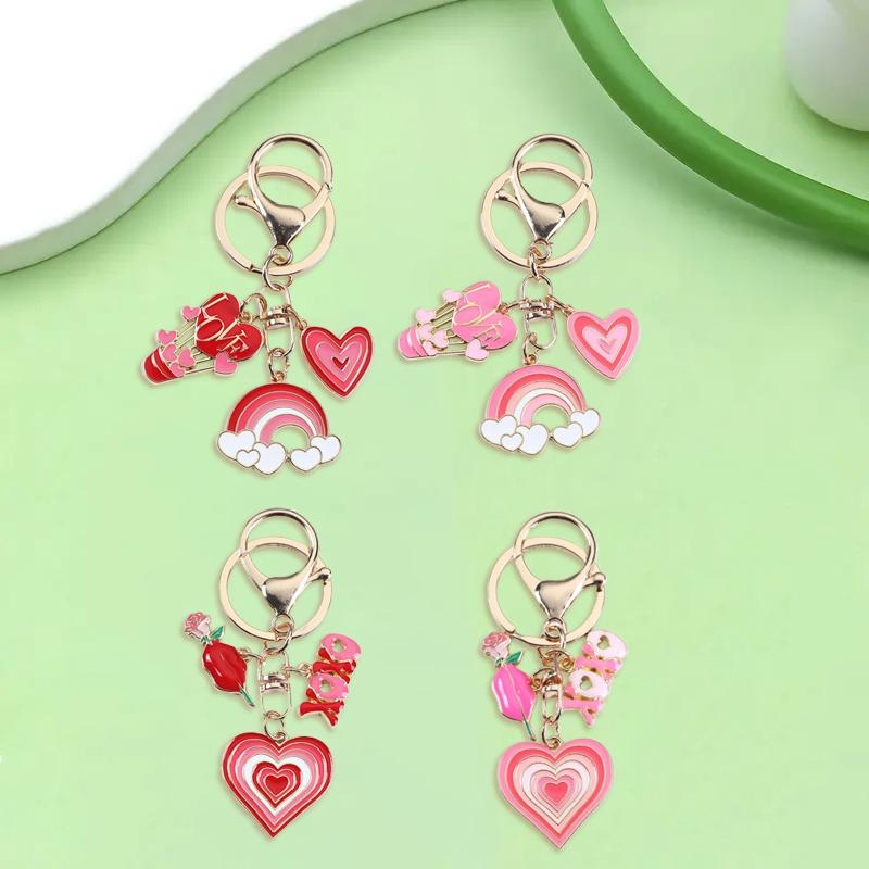 Женские и женские брелоки для ключей, держатели, украшения ко Дню святого Валентина, модные сумки в форме сердца, подвески, подарочные аксессуары