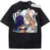 Anime My Hero Academia Mirko Printed Tee Clothing Men Women Retro Washed T-shirts Short Sleeve Tshirt Harajuku Cotton T Shirt