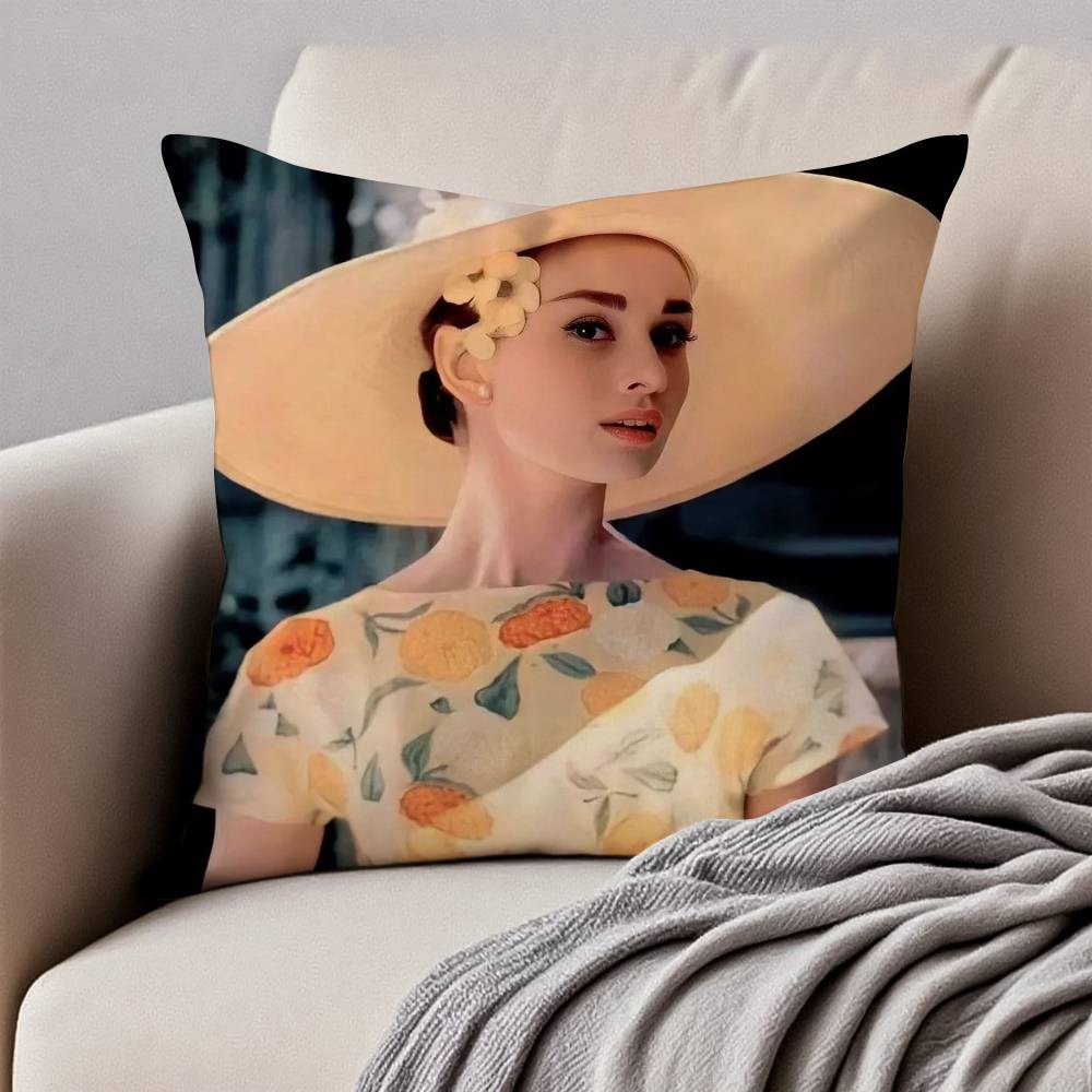 B=Красота A-Одри H-Хепберн Наволочка Наволочка против пылевых клещей Невидимая молния Шелковистый короткий плюш Чехол для диванной подушки