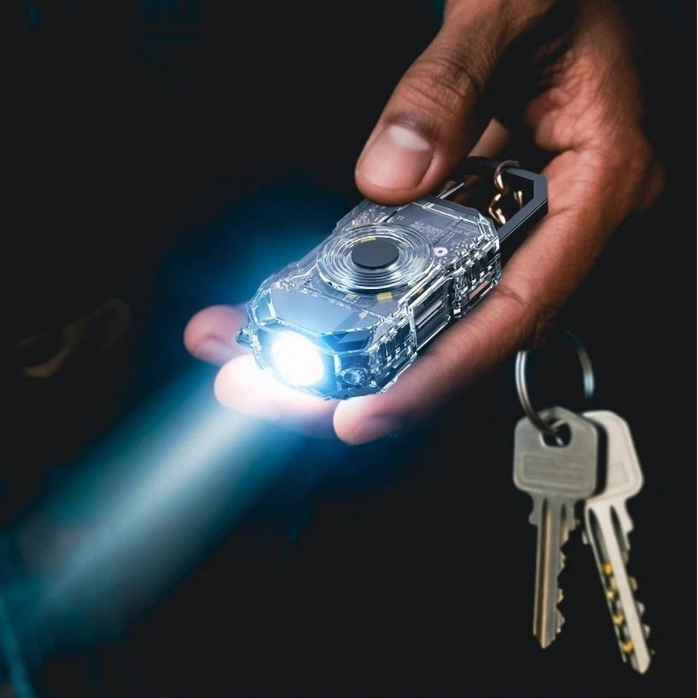 With Metal Hat Clip Mini LED Keychain 6 Modes Thumb Size Mini Keychain Flashlight  Outdoor