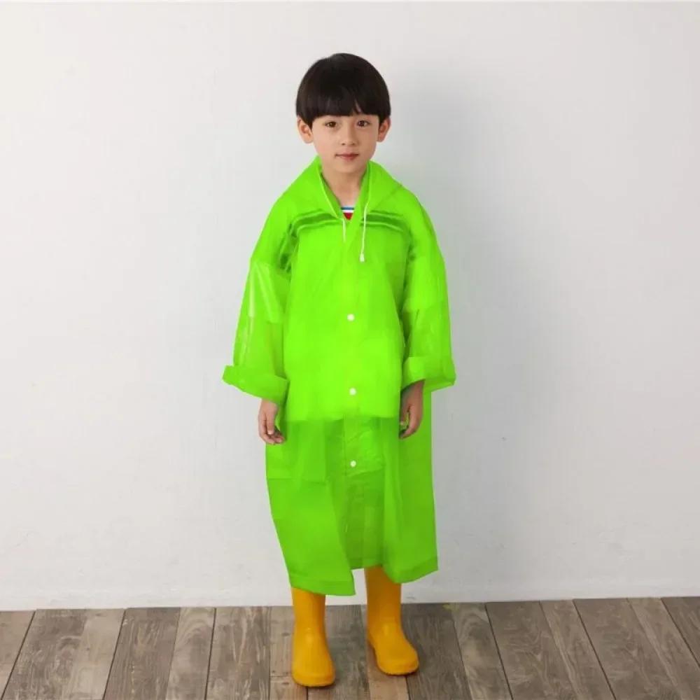 Детский дождевик-пончо одноразовый цельный для девочек и малышей, школьников, прозрачный, длинный, из ЭВА, дождевик оптом