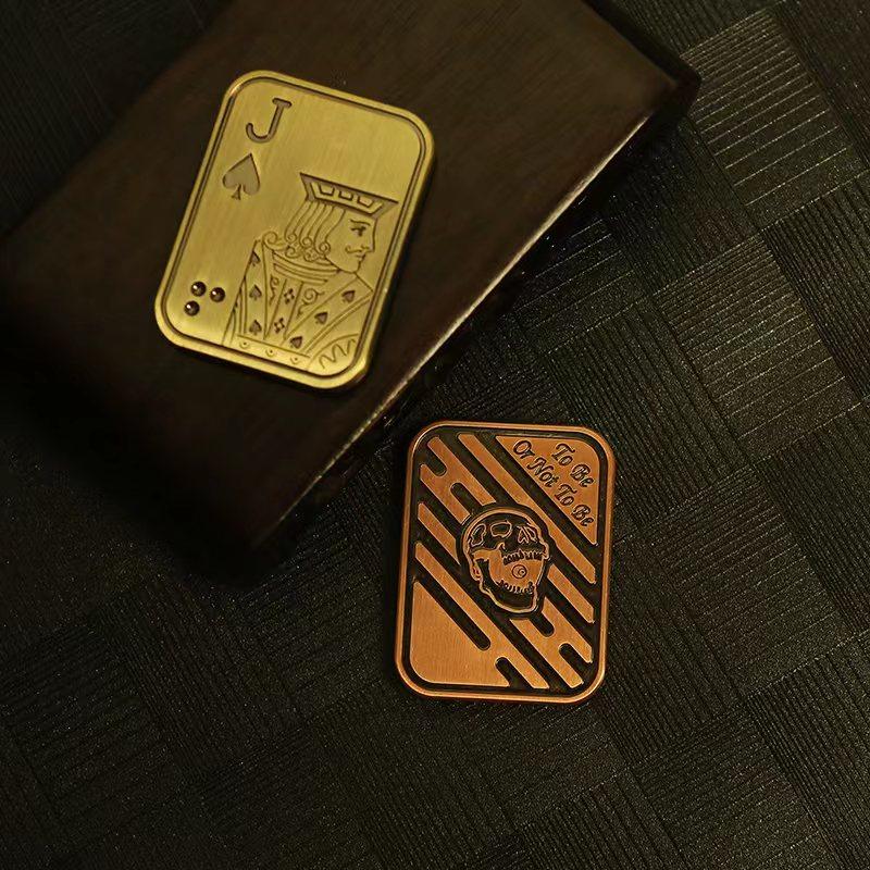 Poker J Metal Skull Магнитный слайдер-толкатель, игрушка для снятия стресса, слайдер-фиджет, антистресс, EDC, вращающийся волчок, покерные игрушки, магнитные игрушки