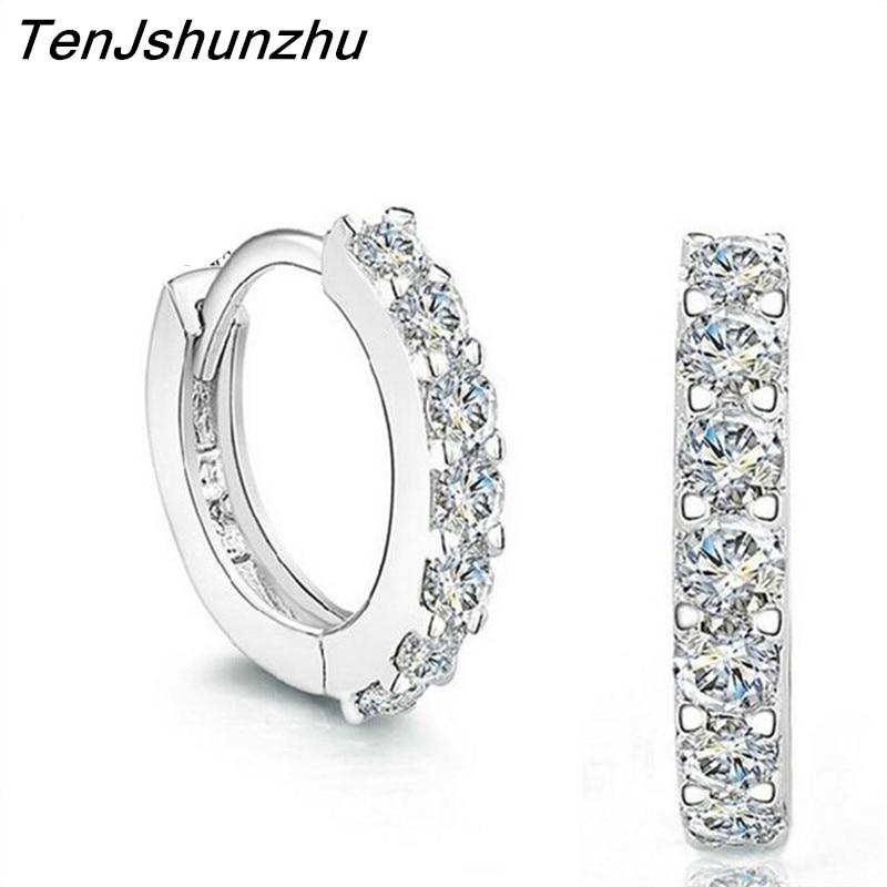 Гипоаллергенные серьги из стерлингового серебра 925 пробы с цирконием, круглые серьги-гвоздики для женщин и девочек, простые ювелирные изделия Brincos