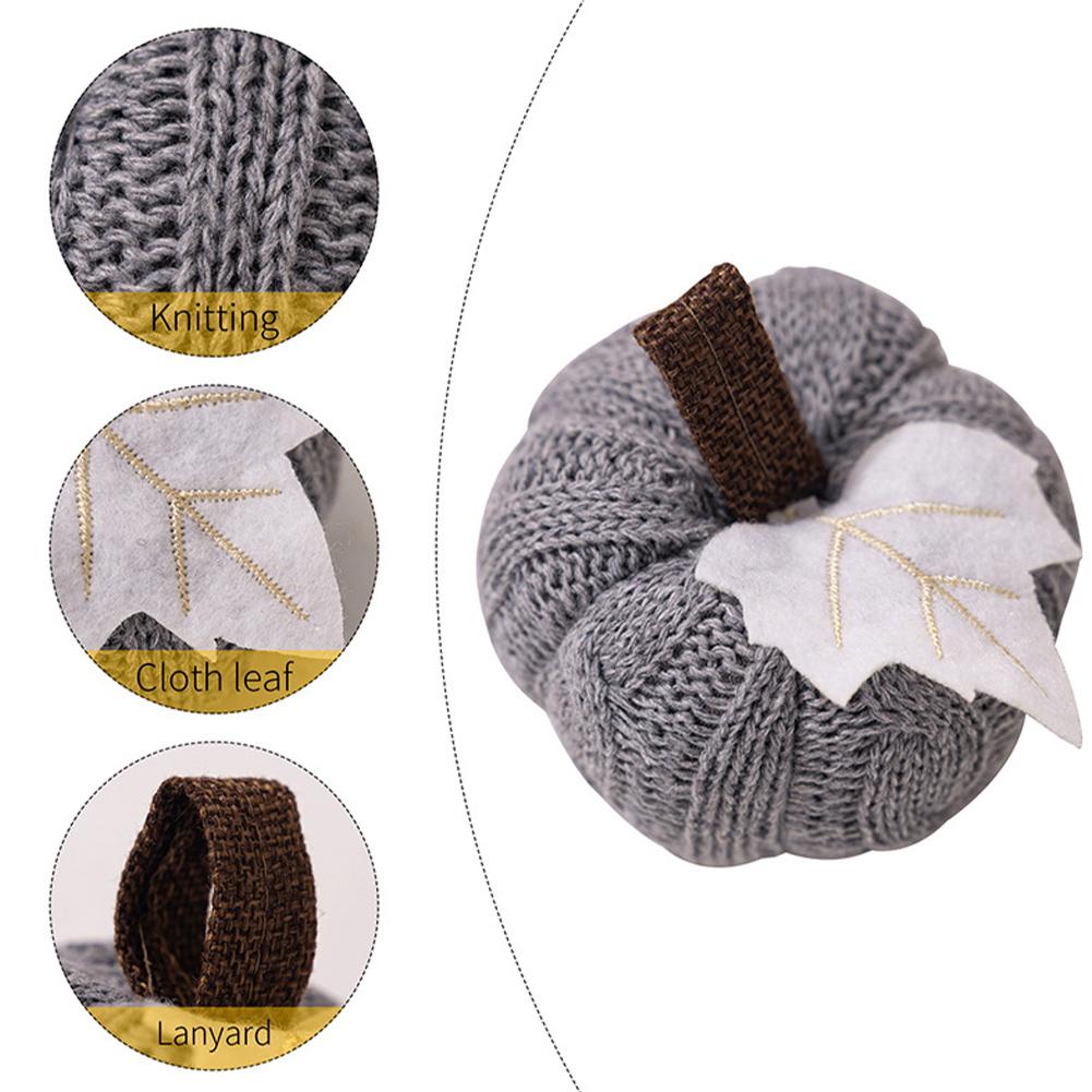 Faux Fall Decorative Crochet Pumpkins for Rustic Farmhouse Thanksgiving Harvest Halloween Table Centerpiece Mantel Kitchen Decor