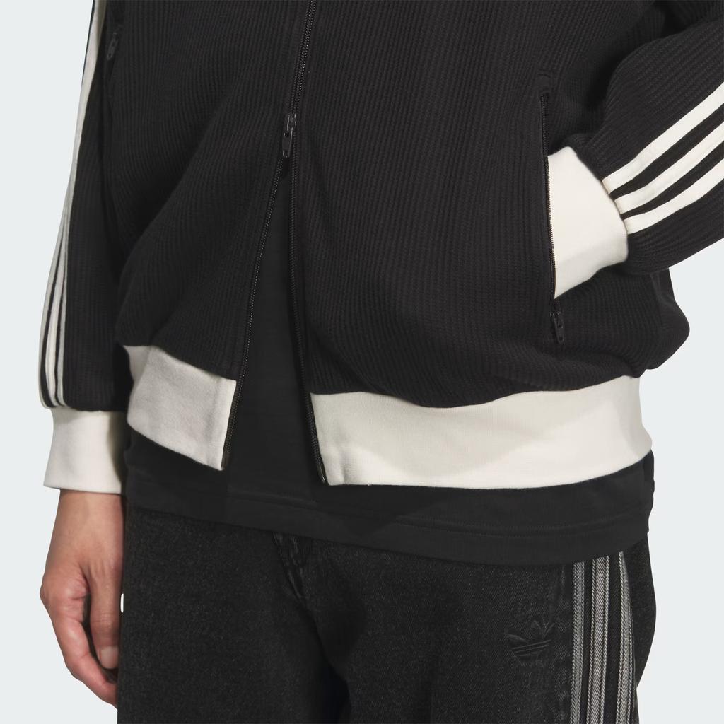 adidas Оригинальная серия Waffle Классическая Спортивная Полоска Повседневная Удобная Ежедневная Куртка с Длинным Рукавом Унисекс куртки KQ6863