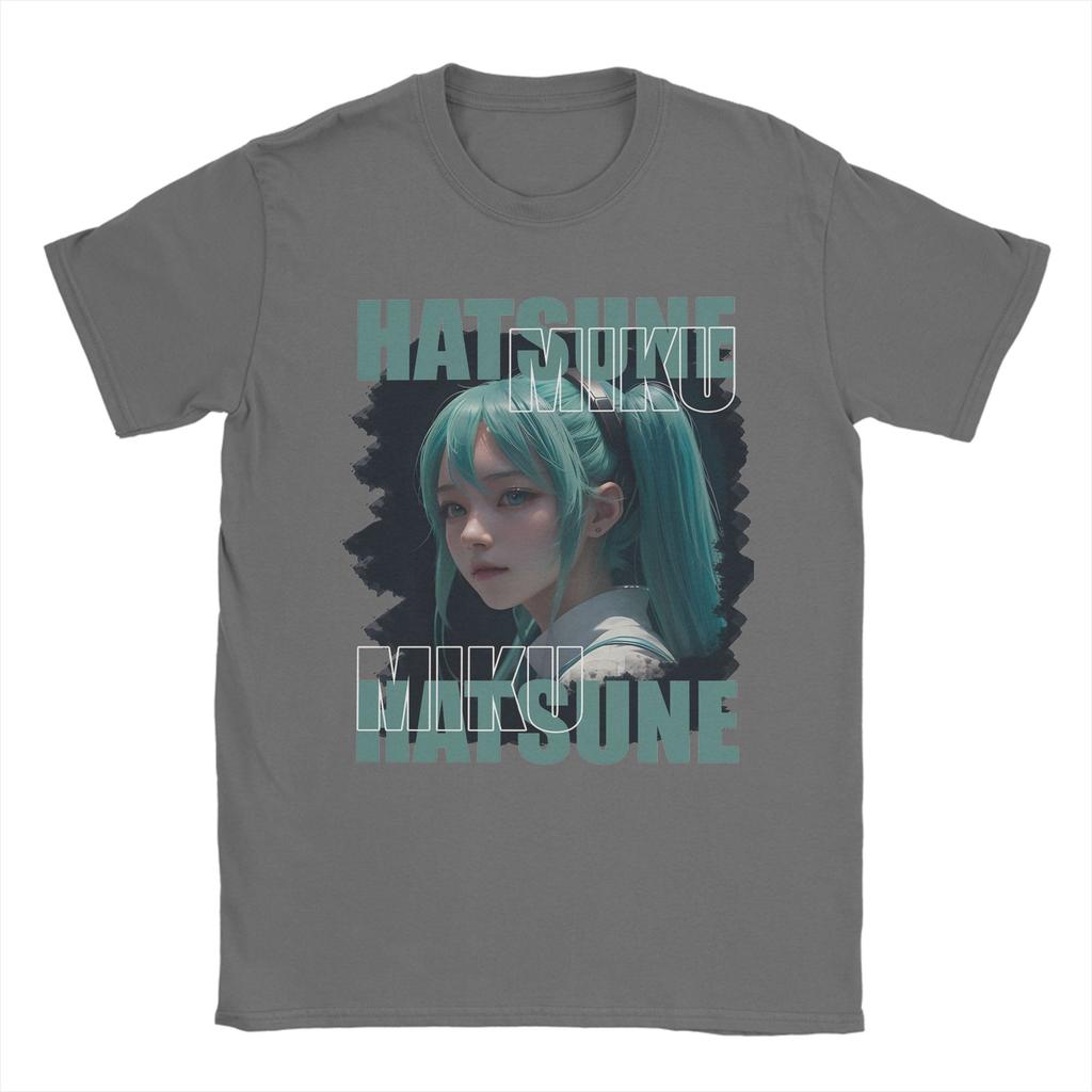 Модные мужские футболки Hatsune Miku из аниме, 100% хлопок, с коротким рукавом, с круглым вырезом, летняя одежда