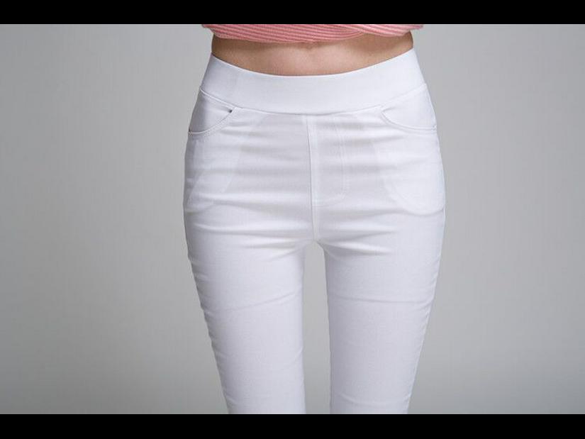 2024 Women's Elastic Skinny Tights: Spring/Summer Outerwear Pencil Pants with Pockets, Large Size Magic Pants