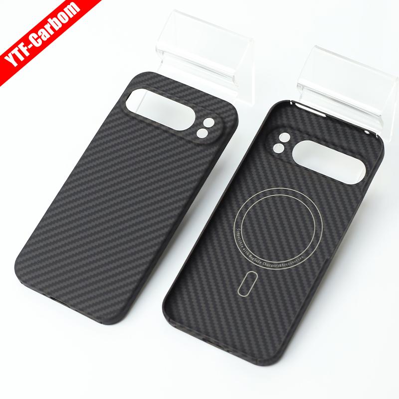 YTF-Carbon Carbon fiber case for Google Pixel 9 Pro XL Anti-fall Aramid Fiber case  Design Pixel 9 cover Thin and light Magnetic