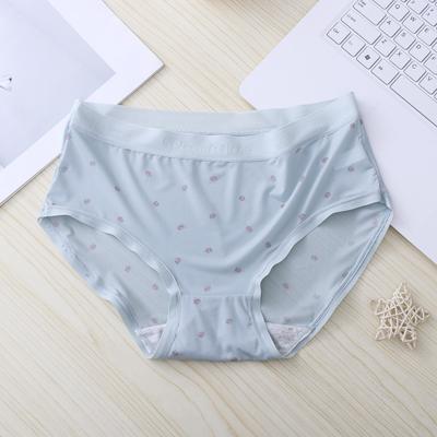 Женские новые простые милые напечатанные треугольные трусы Ice Silk средней талии, удобные, дышащие и приятные для кожи