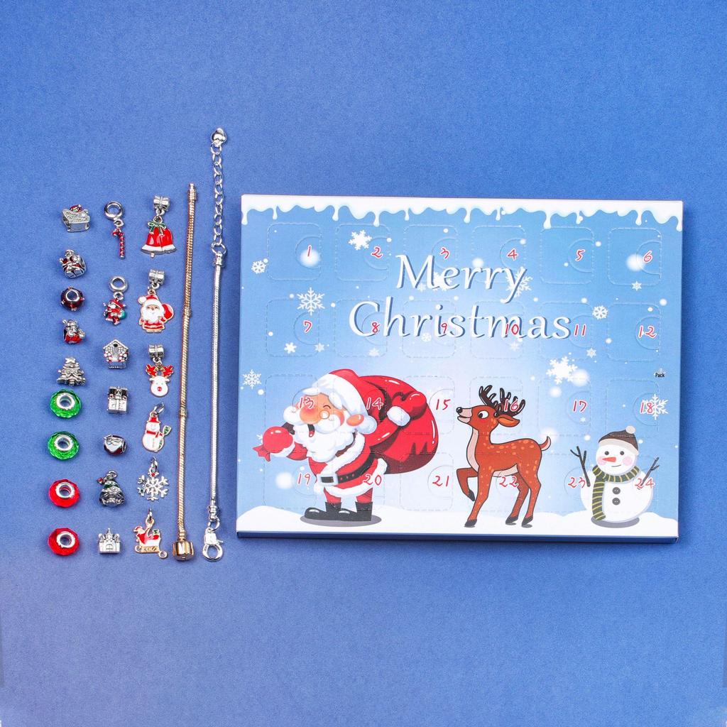 Конверт рождественского адвент-календаря с 24 ячейками: Сделай сам браслет и поздравительная открытка с благословением детский подарок