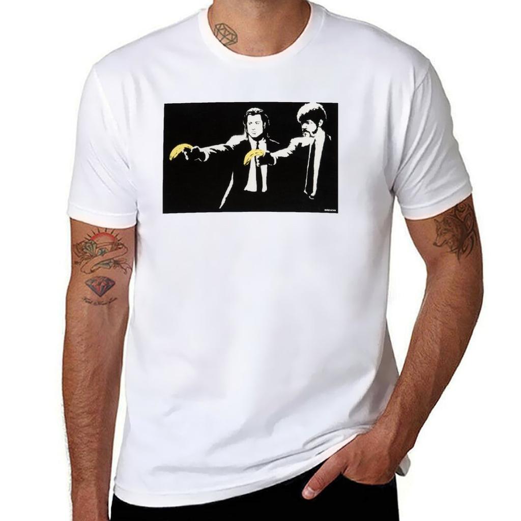 Banksy Contract Killers Banana Guns T-Shirt Boys Animal Print Sweat Custom T Shirt Customs Men Workout Shirt