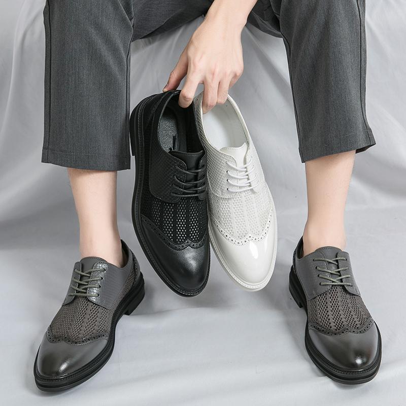 Дизайнерская обувь модного бренда на платформе, повседневная, для свадебного платья, оксфорды, на шнуровке, формальная, мужская, кожаная, универсальная, мужская рабочая обувь