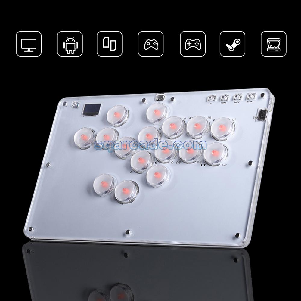 FunFortress Mini All-Buttons Console Xinput/Dinput Hot-swap Encoder Controller for PC/NS/PS4 Game Joystick Game Controller
