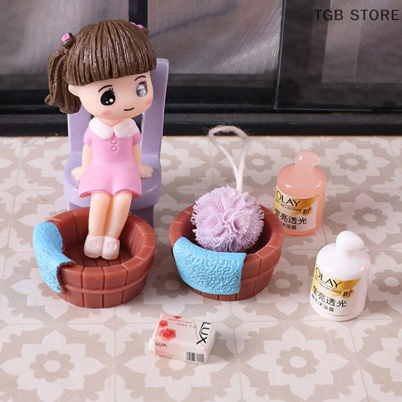 4Pcs/set Mini Shampoo Washball Miniature Dollhouse Bathroom Decoration Accessories For OB11 Doll