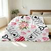 Lightweight Flannel Blanket | Love Floral Series | Soft Warm Cozy for Home, Window Seat Decor & Valentine's Day Gift