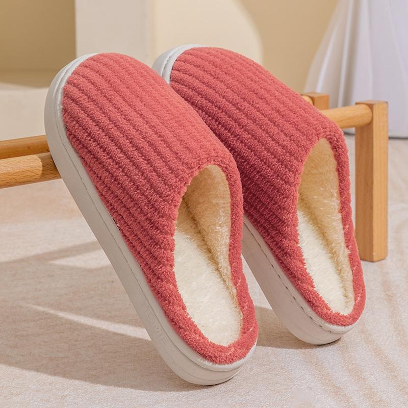 Cotton Slippers Autumn and Winter Outdoor Indoor Home Comfort Thick Sole Plush Warm Couple Shoes