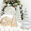 5Pcs Glowing Glass Christmas Tree Ornaments Home Luminous Desktop Decor Led Night Light Party Xmas Decoration For Kid Gifts