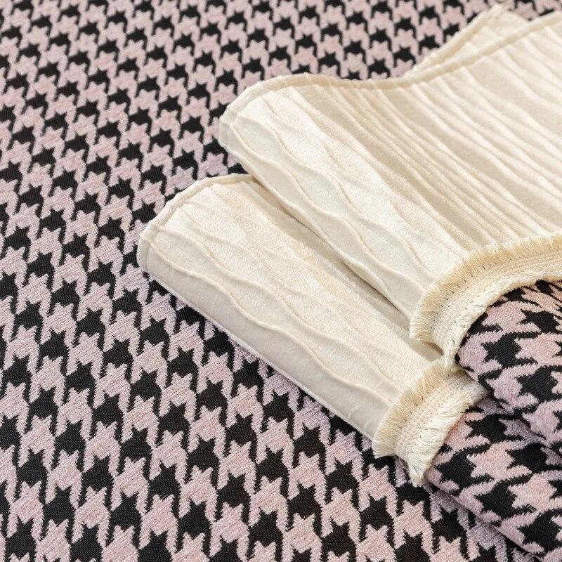 Thousand Bird Grid Splicing Sofa Cover Chenille Non-slip Sofa Cover All-season Universal Sofa Cushion for Living Room Home Decor