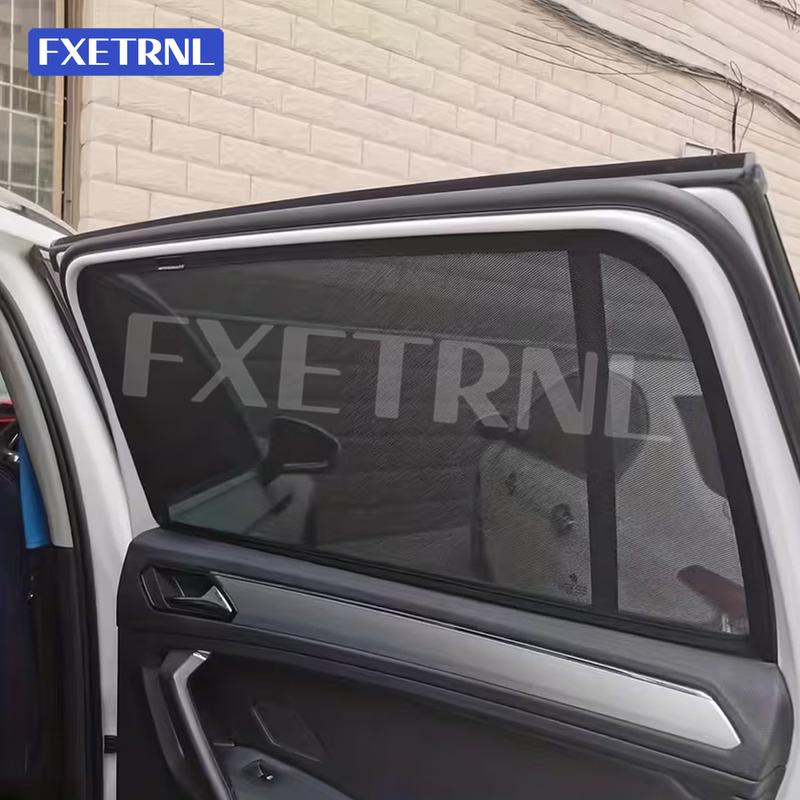 Magnetic Mesh Rear Side Window Sunshade Curtain For Volkswagen Tiguan 5-Seater 2018-2024 Car Window Sun Shade UV Protection