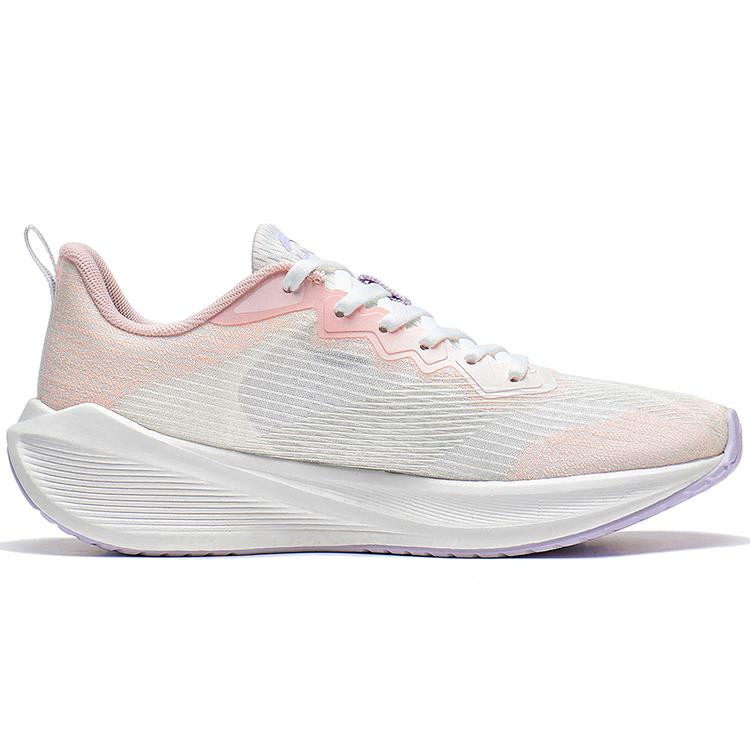 Li Ning Wuyue Скользкие, износостойкие, дышащие низкие повседневные кроссовки для бега Женские Бело-розовые ARST004-1