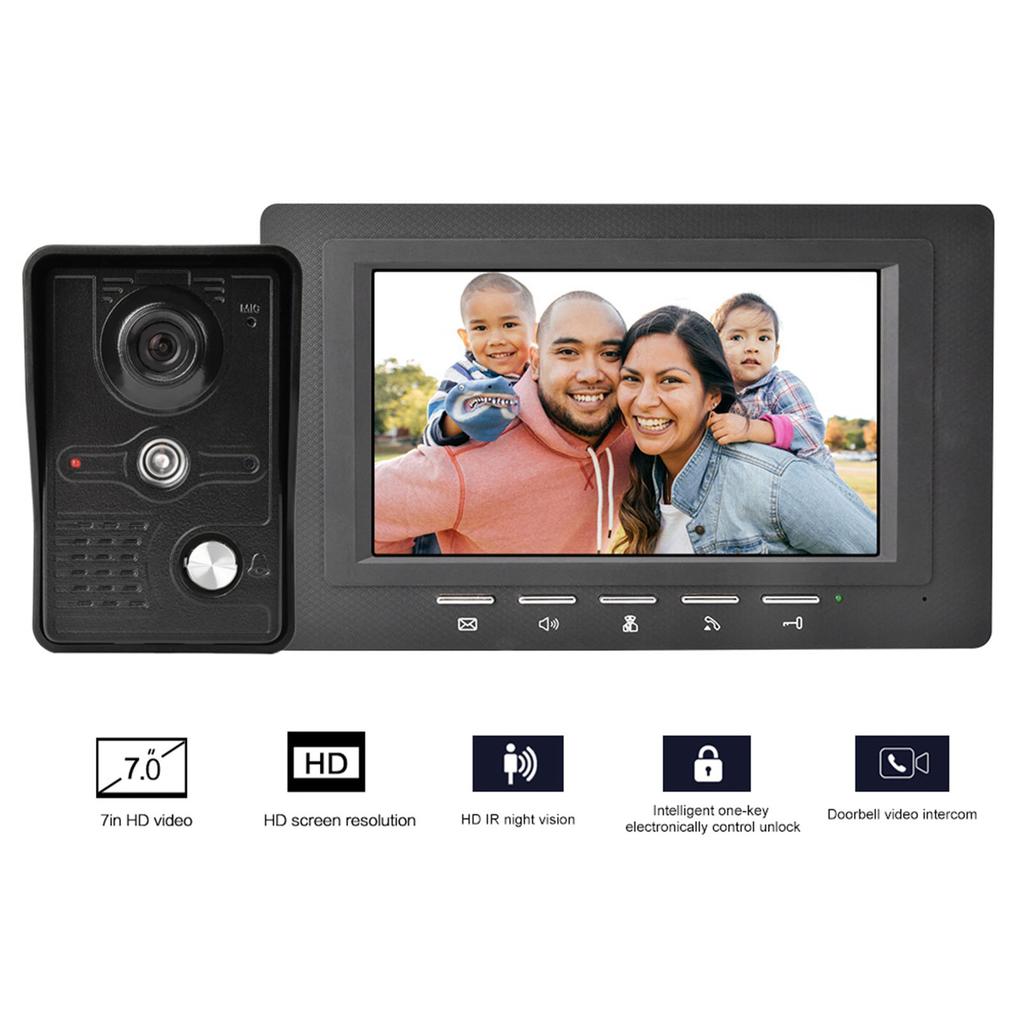 7-дюймовый TFT LCD видеодомофон домофон дверной звонок комплект 700TV линия ночное видение