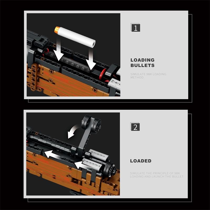 Технический конструктор MOC из кубиков Игрушка Снайперская винтовка Kar98k времен Второй мировой войны Сборные кубики Подарок для детей День рождения Рождество Хэллоуин