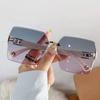 Summer Gradient Sunglasses Vintage Frameless Sun Glasses New Women Shades  for Unisex