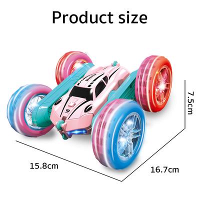 RC Cars Pink Remote Control Car 2.4 GHZ Двусторонняя RC Stunt Car Вращающаяся на 360° Машинка с дистанционным управлением и фарами Игрушки для детей на день рождения