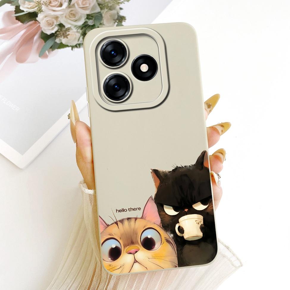 Чехол для Realme C51 RMX3830 Чехол для Realme C53 RMX3760 Крышка Силиконовый Роскошный Модный Мультяшный Забавный 2D Расписной