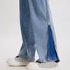 Cabbeen Side-Zip Loose Straight-Leg Jeans