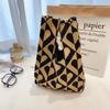 FASHION Women'S Knot Wrist Bag Handmade Knitted Bag Portable Mini Striped Tote Bucket Phone Bags Large Capacity Autumn Winter Handbags