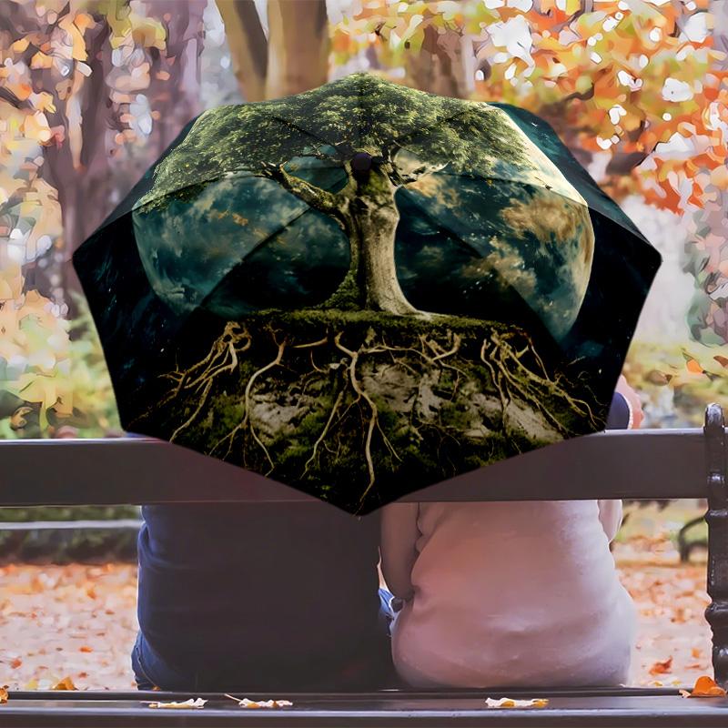 Tree of Life 5 Printed umbrella windproof folding umbrella portable sun and rain umbrella suitable for gifting