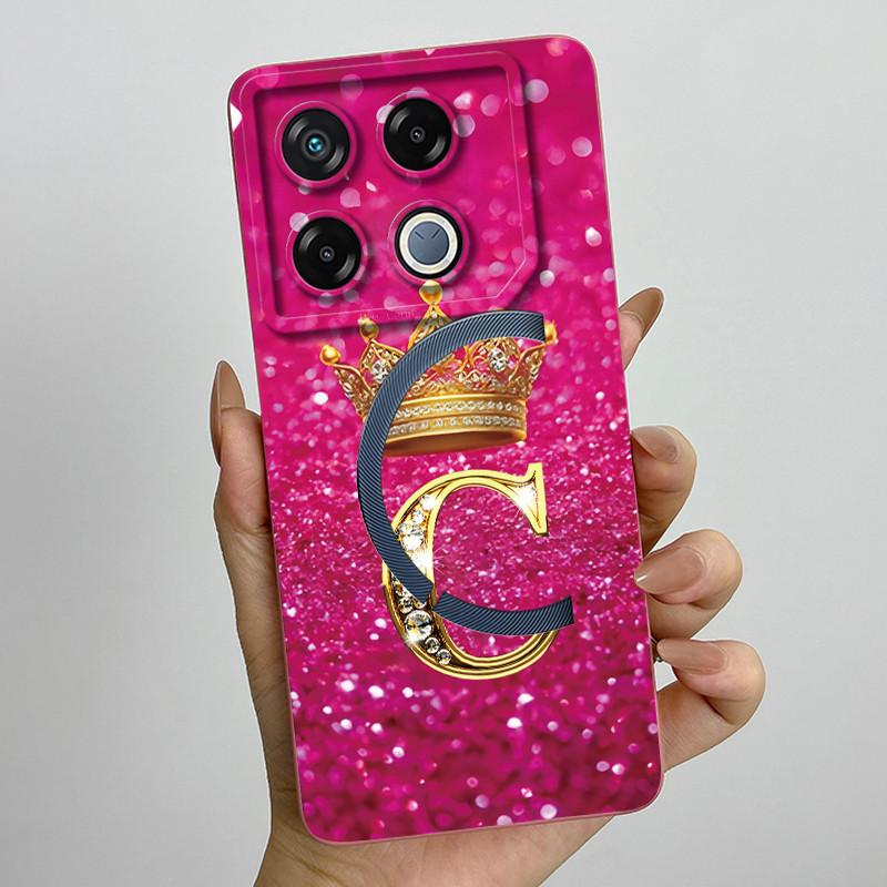 Для Infinix GT 20 Pro Чехол Роскошная Корона Буква Мягкий Силикон Задняя Крышка Для Infinix GT20 Pro GT20Pro Чехол Infinix X6871 Чехлы