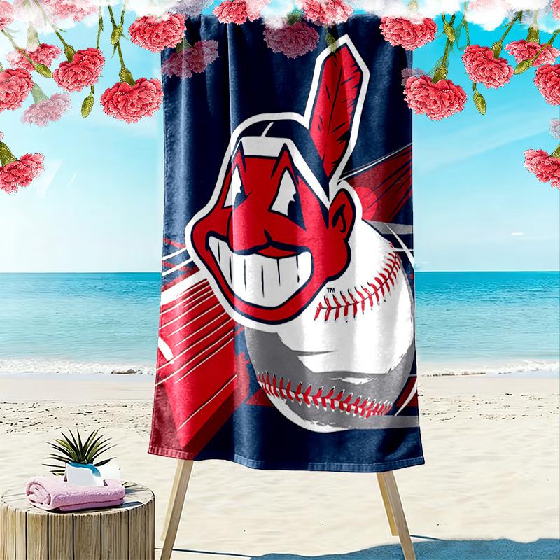 Пляжное полотенце с принтом Cleveland Indians, большое, мягкое, быстросохнущее, для пляжа, кемпинга, плавания