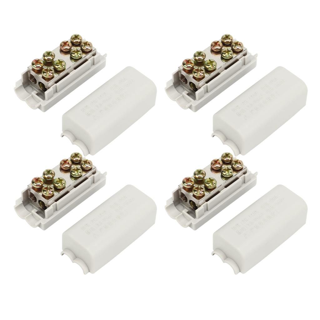 4PCS 2 In 2 Out Cable Terminal Block Connector 1000V Strong Conductivity Heat Dissipation for Top