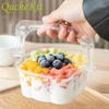 20Pcs Transparent Dessert Box With Handle Fruit Pudding Ice Cream Plastic Cake Box Packaging Baby Shower Birthday Party Supplies