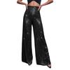 Women Wide Leg Pants, Elegant Shiny Sequined High Waist Loose Trousers for Club Party