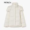 MO&Co. Women's 90% Duck Down Puff Jacket with Detachable Hood