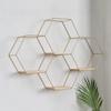 Iron Art Storage Shelf Wall Mounted Hexagon Storage Holder Storage Rack for Bedroom Living Room Office Organizer Decor