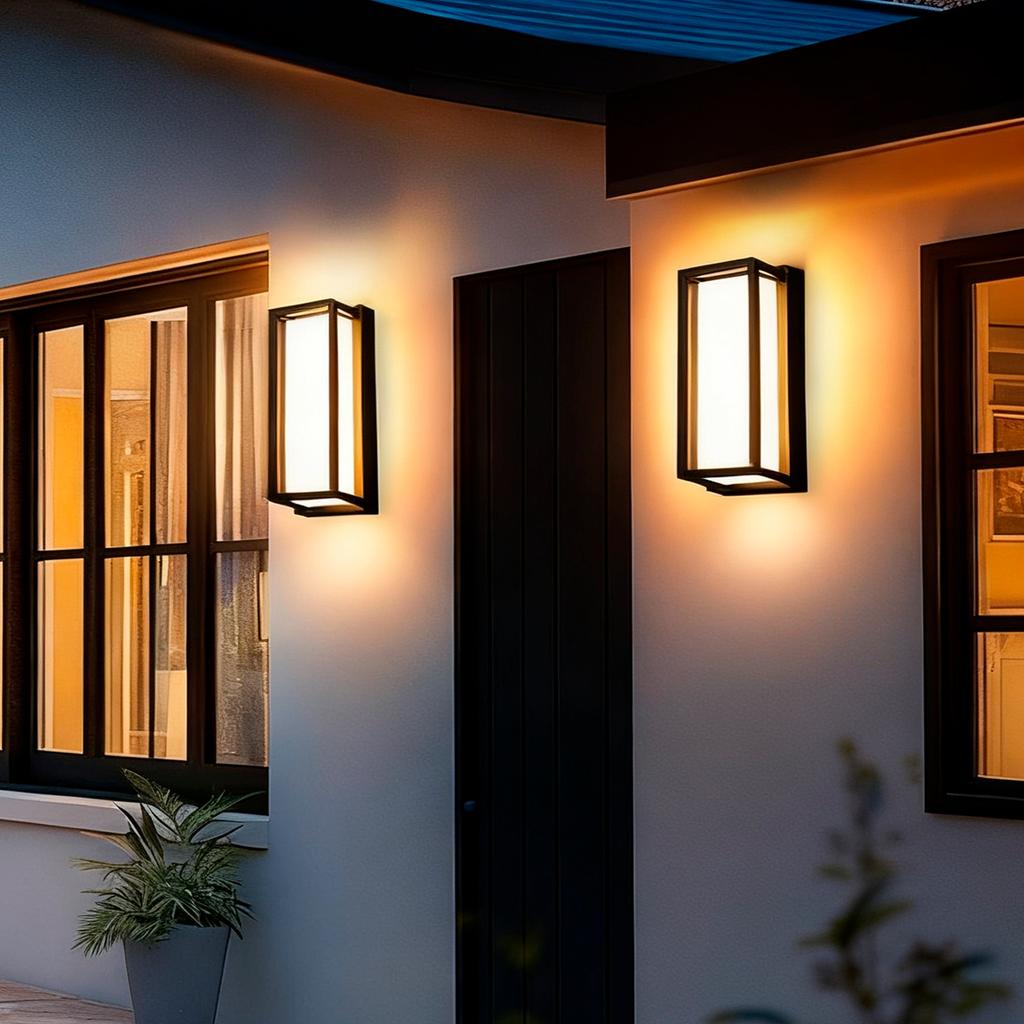Modern Decor Outdoor Led Wall Lamp IP65 Waterproof 3 Power &5CCT Tunable Wall Mounted Squared Garden Light ETL CE Listed