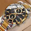 Quartz Chronograph Wristwatch for Men Stainless Steel Waterproof Multifunctional CHRONO DATE Luxury Mens Sports Watches