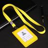 PU Leather Coin Purse Neck Strap Stationery Business Card Holder with Lanyard ID Desk Organizer Badge Holder Bus Cards Cover