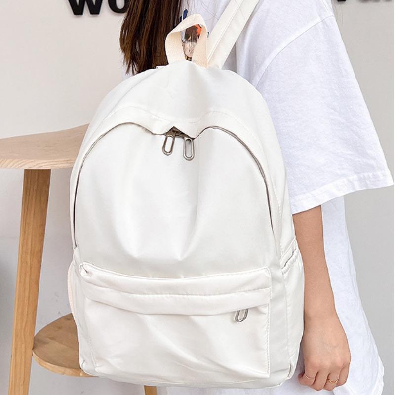 Новый модный женский школьный рюкзак высокого качества для девочек-подростков, простой однотонный студенческий рюкзак большой вместимости, сумка для книг