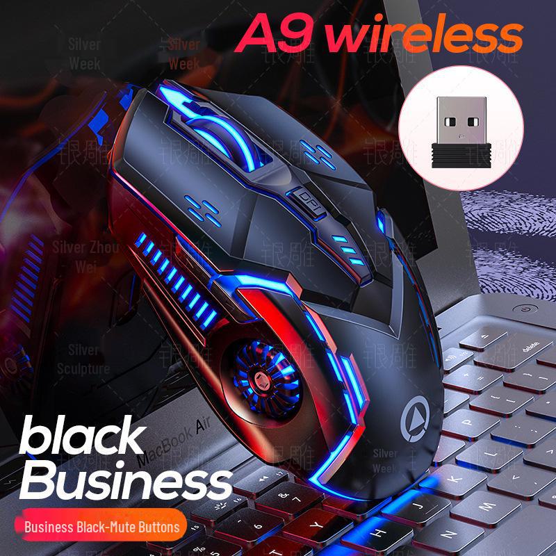 Беспроводная игровая мышь Silver A9 Luminous Silent Wireless - розовый аксессуар для ноутбука для девочек